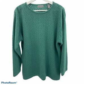 Allison Paige Size Lg Sweater Wool Angora Blend Long Sleeve Sage Green Women’s